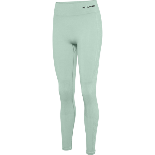 hmlCLEA SEAMLESS MID WAIST TIGHTS, CHINOIS GEEN/SILT GREEN MEL, packshot