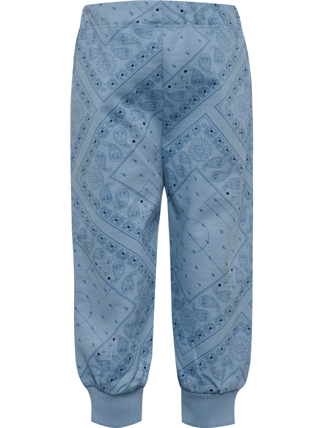 hmlMINI LOOSE PAISLEY AOP PANTS, FADED DENIM, packshot