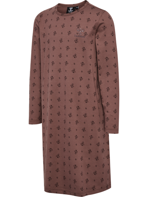 hmlCAROLINA NIGHT DRESS L/S, NUTMEG hmlCAROLINA NIGHT DRESS L/S, NUTMEG, packshot