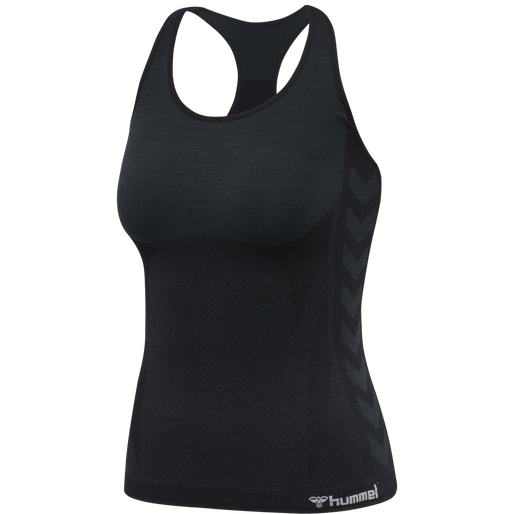 hmlCLEA SEAMLESS TOP, BLACK MELANGE, packshot