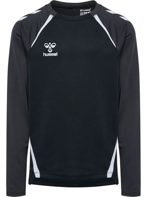 hmlLEAD 2.0 CREW SWEAT KIDS, BLACK/ASPHALT, packshot