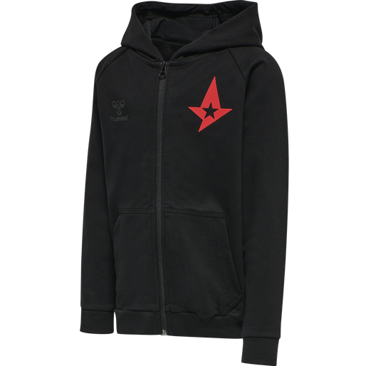 ASTRALIS ZIP HOODIE KIDS, BLACK, packshot