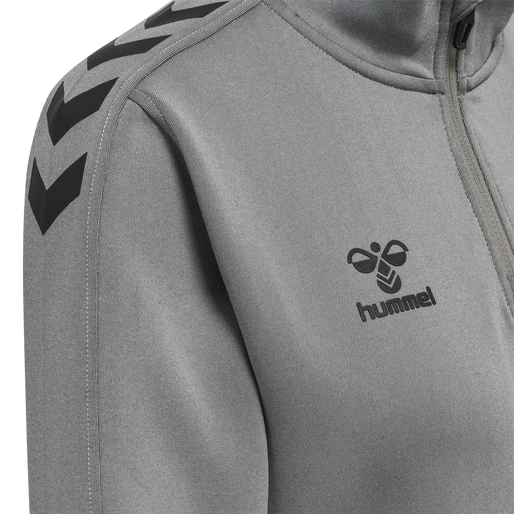 hmlCORE XK HALF ZIP SWEAT WOMAN, GREY MELANGE, packshot