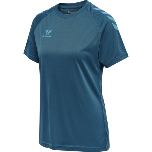 hmlCORE XK CORE POLY TEE  S/S WOMAN, BLUE CORAL hmlCORE XK CORE POLY TEE  S/S WOMAN, BLUE CORAL, packshot