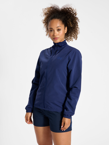 hmlCOURT WOVEN JACKET WOMAN, MARINE, model