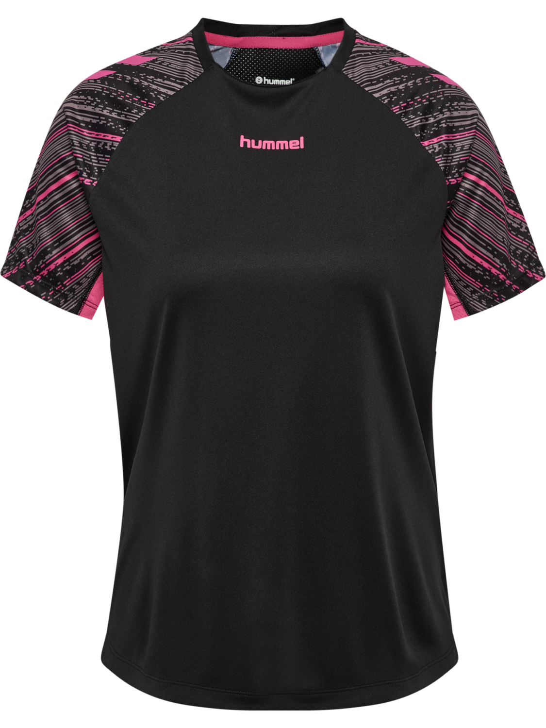 hmlBLAZE PRO TRAINING JERSEY S/S WO, BLACK/PINK, packshot