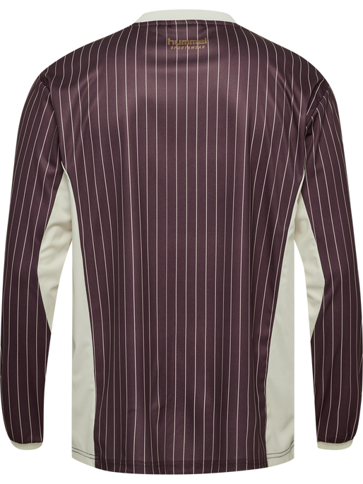 hmlLOOSE JERSEY LS STRIPE TOPSCORER, VINEYARD WINE, packshot