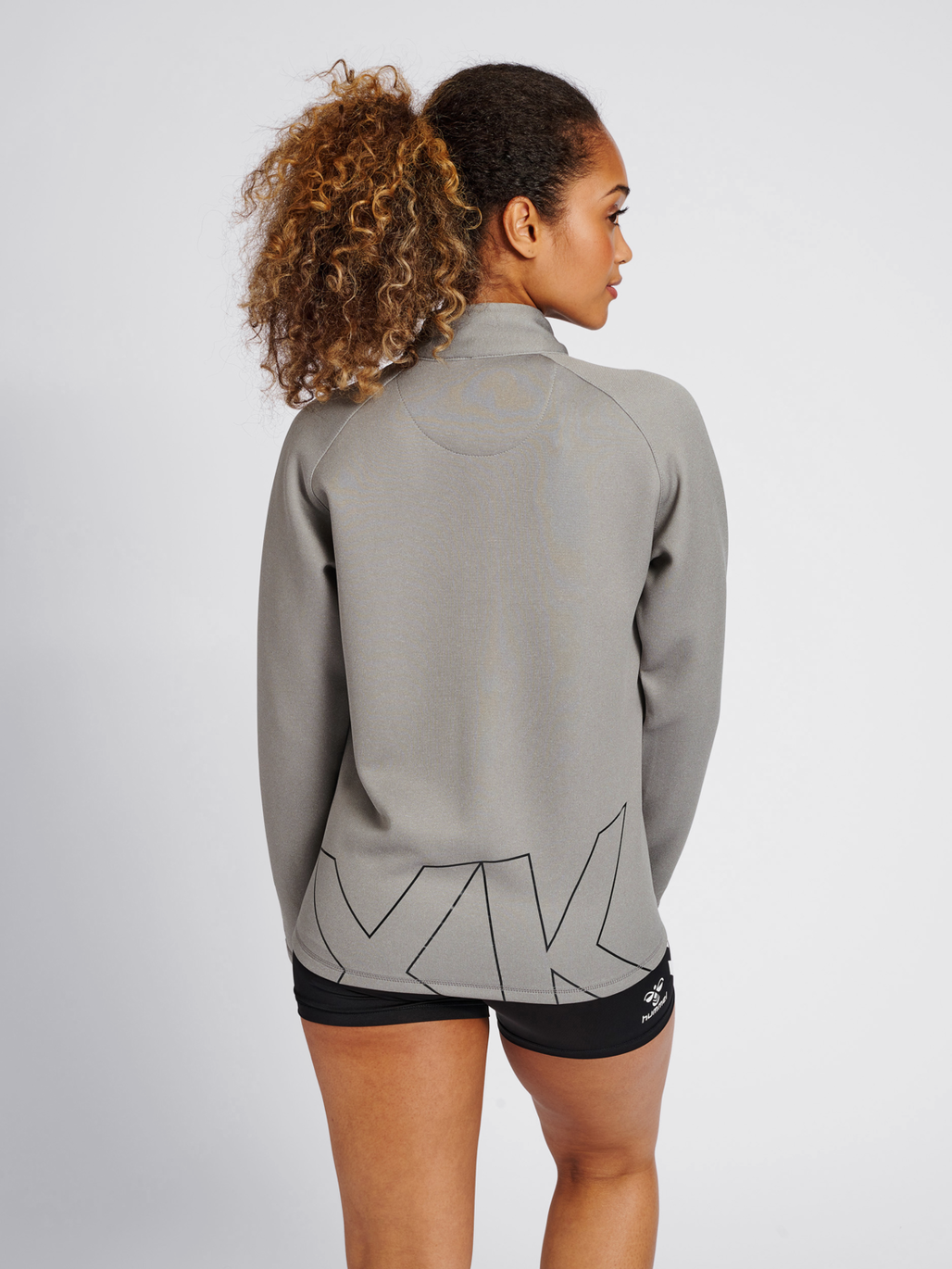 hmlCIMA XK ZIP JACKET WOMAN, GREY MELANGE, model