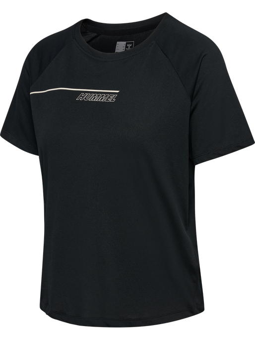 hmlCOURT LIGHT WEIGHT T-SHIRT W, LIGHT GREY/BLACK hmlCOURT LIGHT WEIGHT T-SHIRT W, LIGHT GREY/BLACK, packshot
