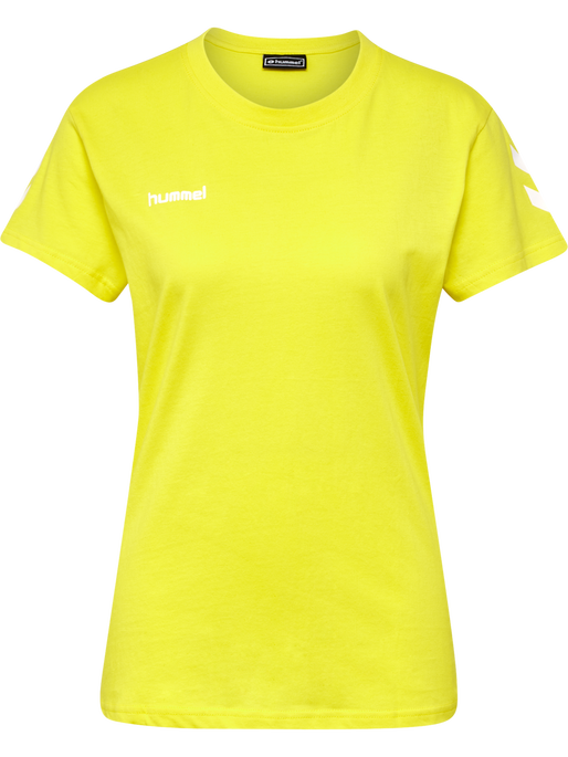 HMLGO COTTON T-SHIRT WOMAN S/S, BLAZING YELLOW HMLGO COTTON T-SHIRT WOMAN S/S, BLAZING YELLOW, packshot