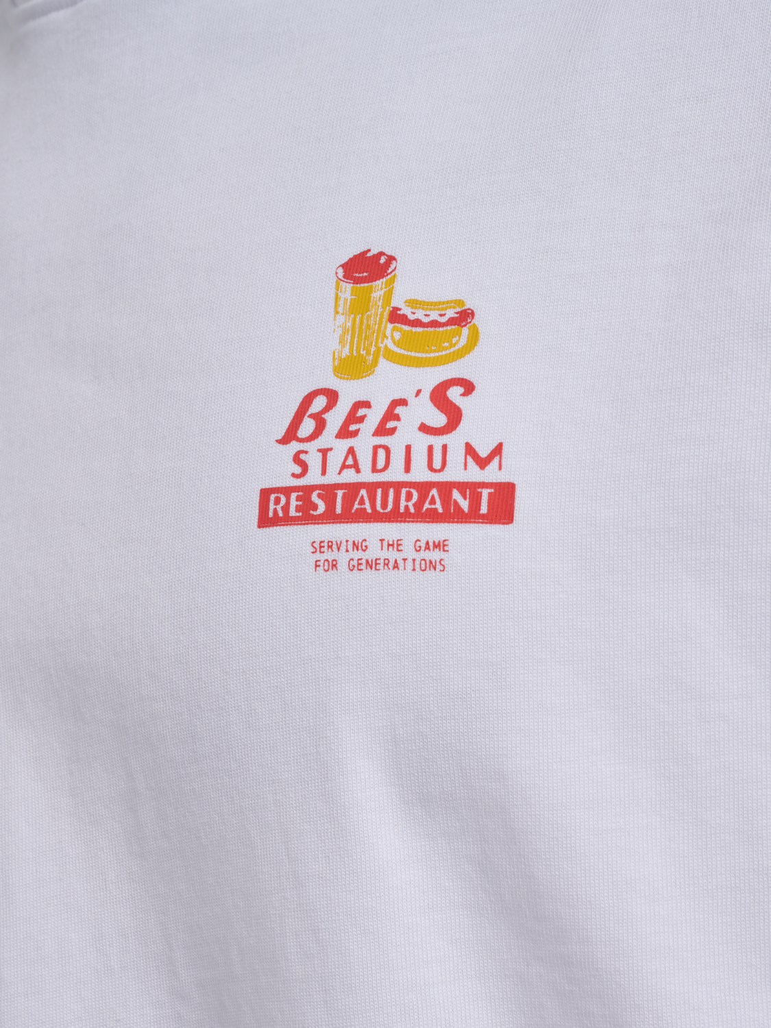 hmlLOOSE T-SHIRT S/S BEES STADIUM, WHITE/PAPRIKA, packshot