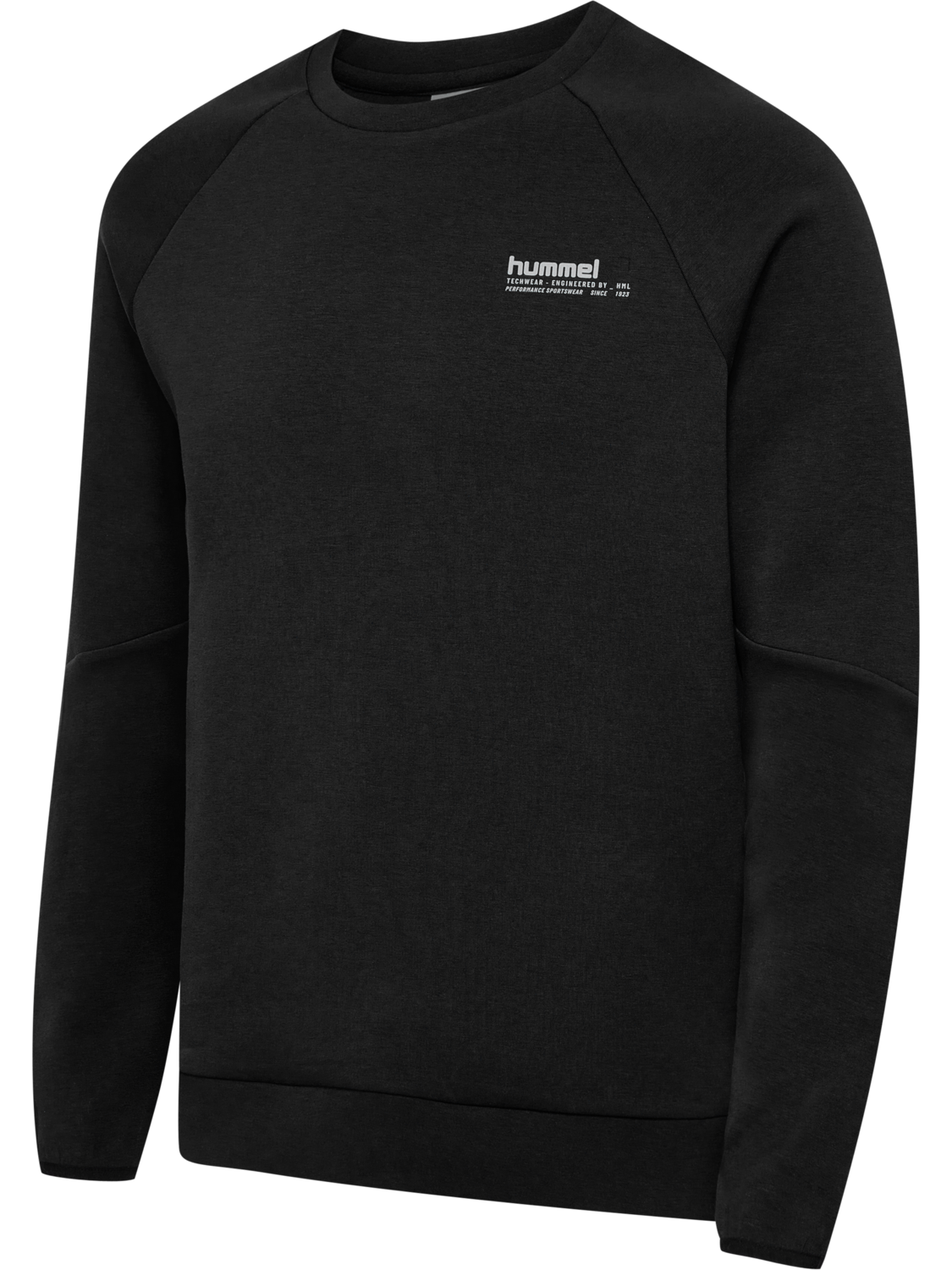 hmlTECH FLEECE REGULAR CREW, BLACK, packshot