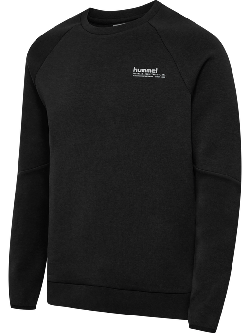 hmlTECH FLEECE REGULAR CREW, BLACK, packshot