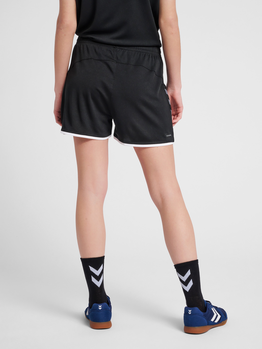 hmlAUTHENTIC POLY SHORTS WOMAN, BLACK/WHITE, model