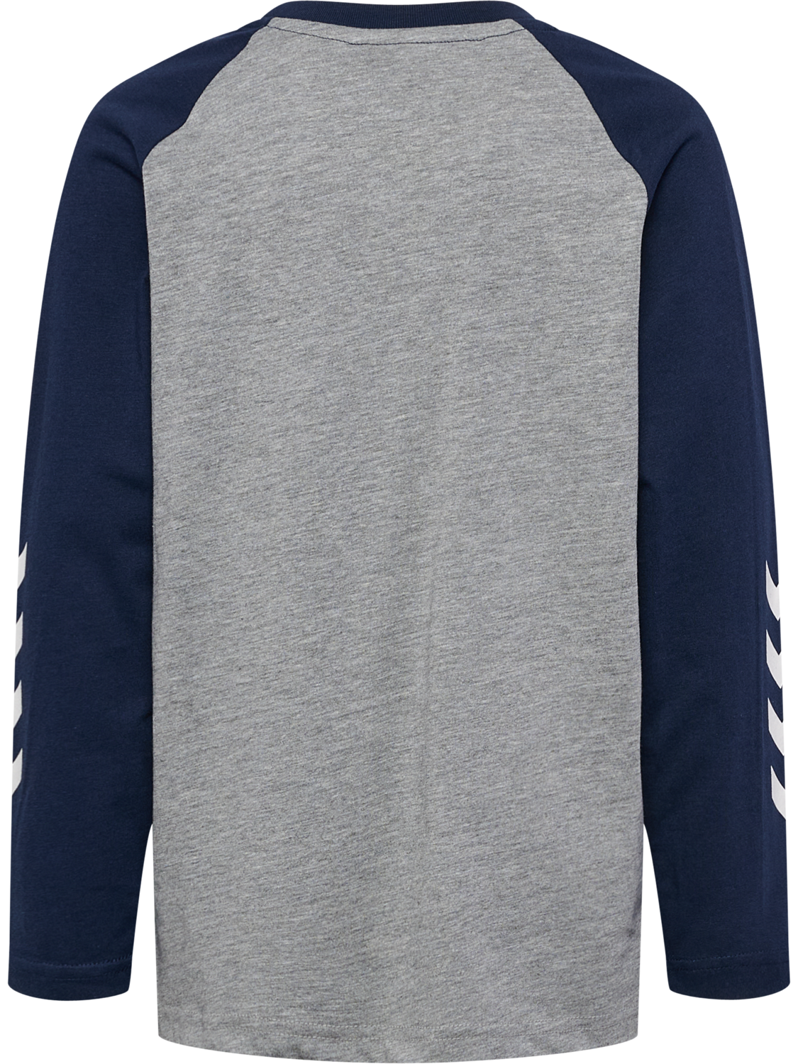 hmlJR LOGO T-SHIRT L/S, GREY MELANGE/DRESS BLUES, packshot