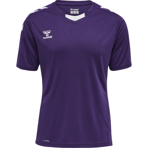 hmlCORE XK POLY JERSEY S/S, ACAI/WHITE, packshot