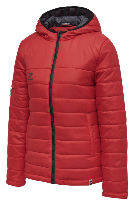 hmlNORTH QUILTED HOOD JACKET WOMAN, TRUE RED, packshot