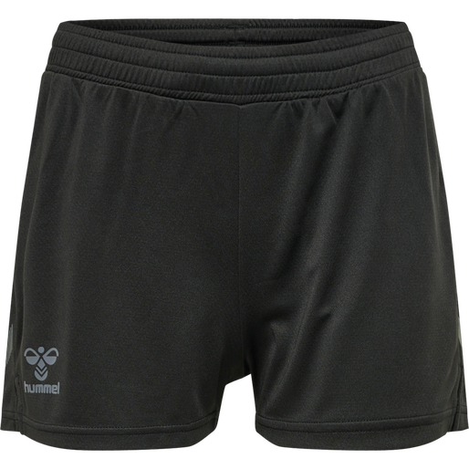 hmlONGRID POLY SHORTS WO, JET BLACK/FORGED IRON, packshot