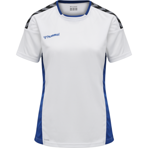 hmlAUTHENTIC POLY JERSEY WOMAN S/S, WHITE/TRUE BLUE hmlAUTHENTIC POLY JERSEY WOMAN S/S, WHITE/TRUE BLUE, packshot