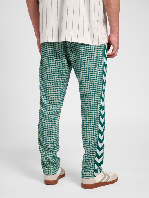 Pepita Woven Logotape Trackpants, YELLOW/LIGHT BLUE/TEAL, model