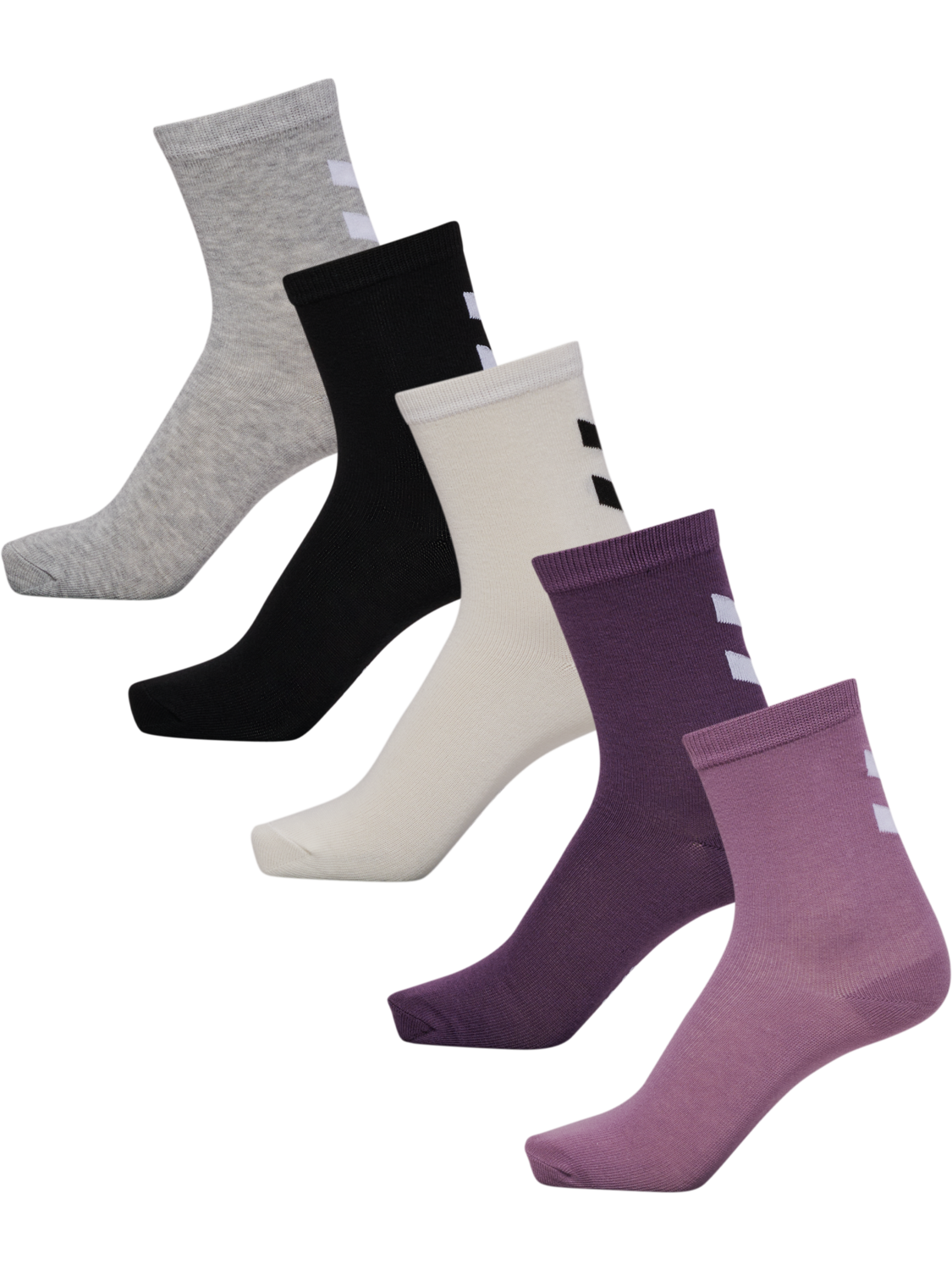 hmlMAKE MY DAY SOCK 5-PACK, BLACK PLUM, packshot