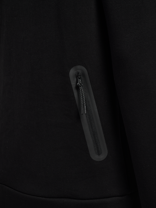 hmlTECH FLEECE REGULAR ZIP HOODIE, BLACK, packshot