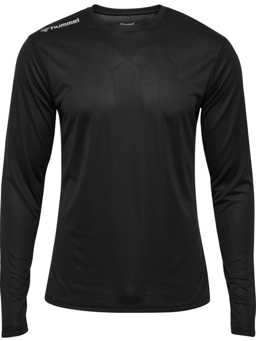 hmlRUN JERSEY L/S, BLACK, packshot