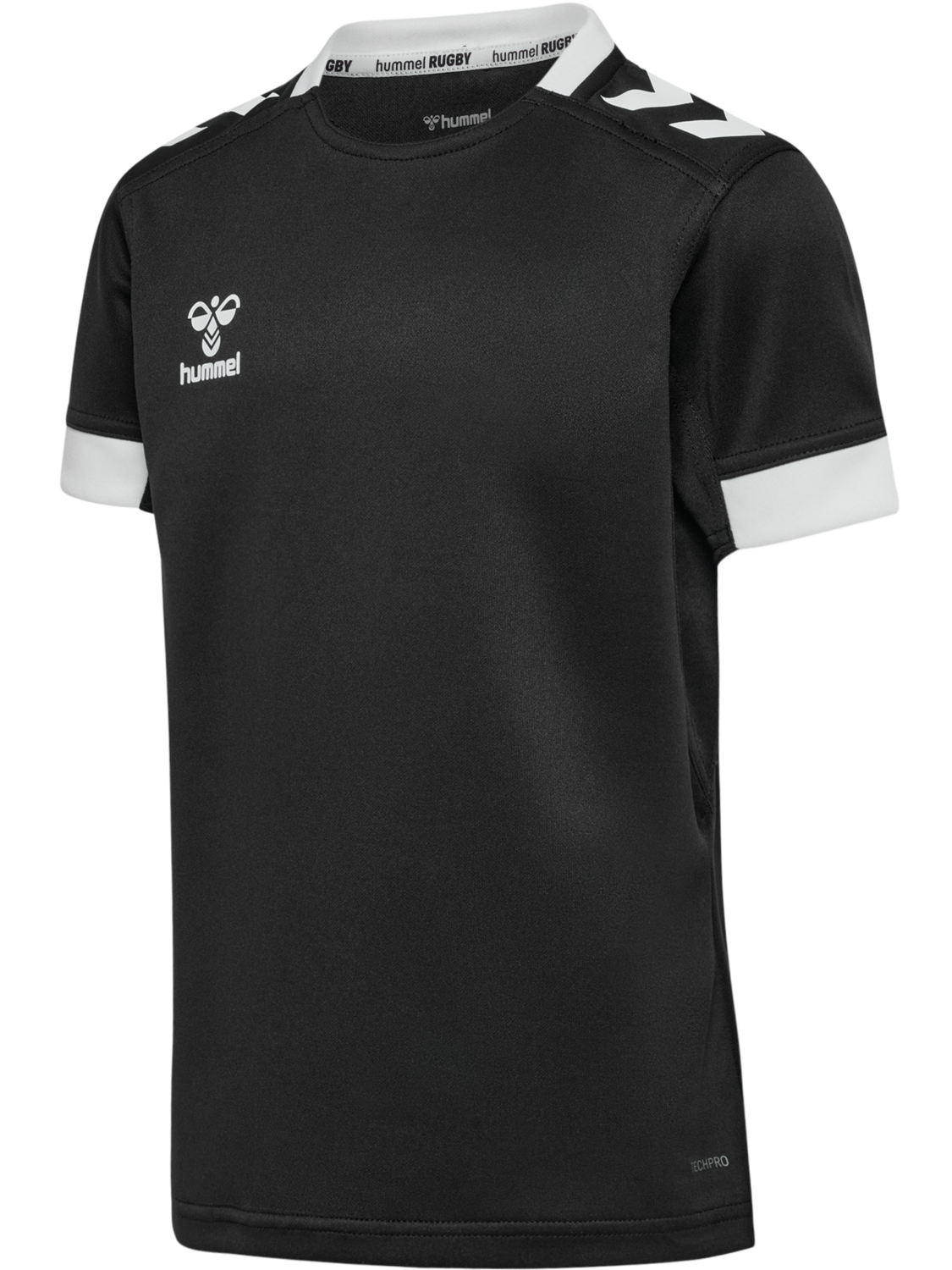 hmlRUGBY  JERSEY S/S KIDS, BLACK, packshot