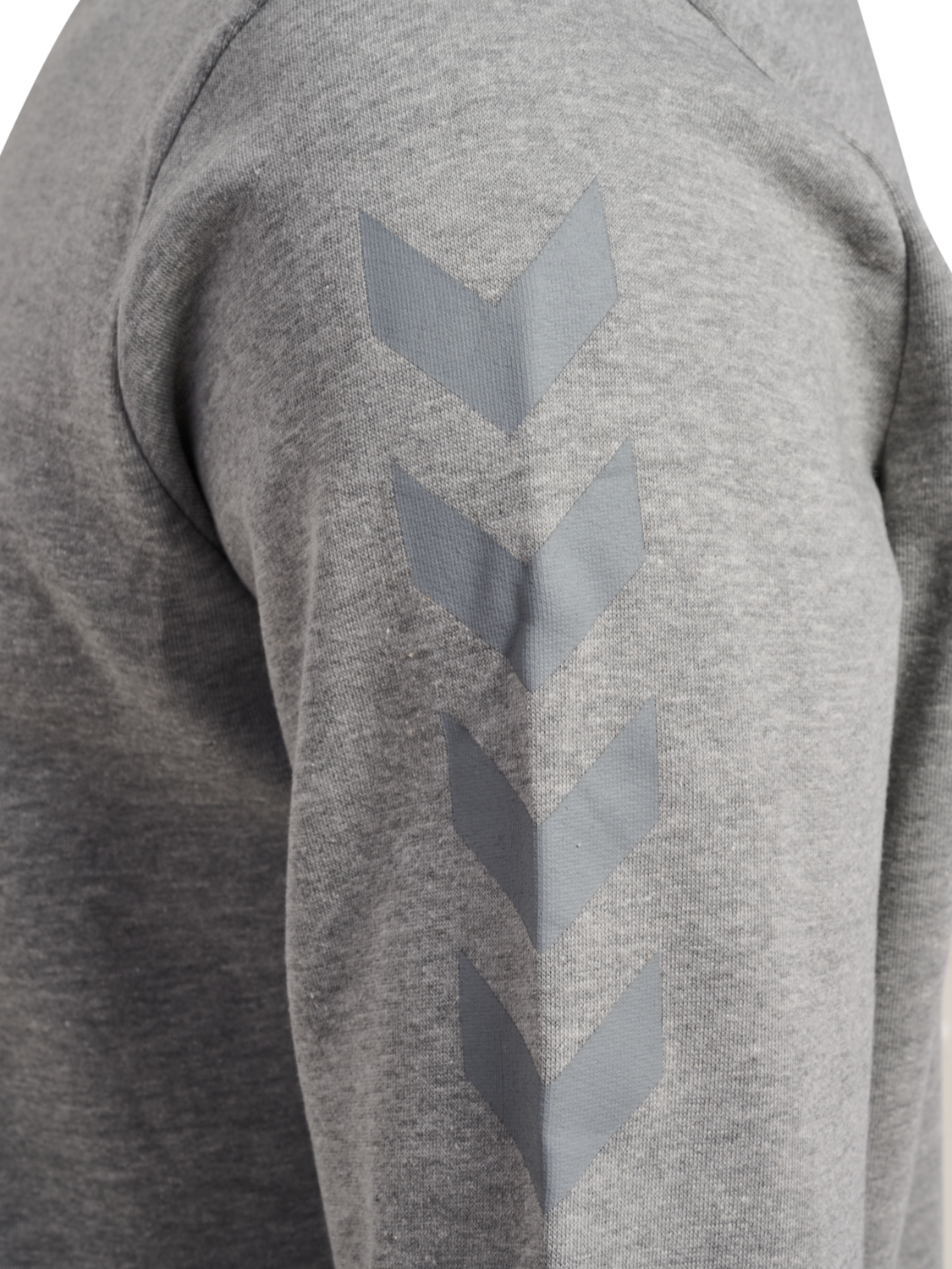 hmlLEGACY CHEVRON SWEATSHIRT + PANT, GREY MELANGE, packshot