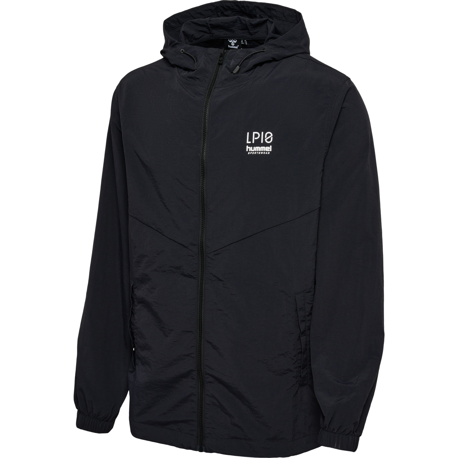 hmlLP10 BOXY WOV ZIP JACKET, BLACK, packshot