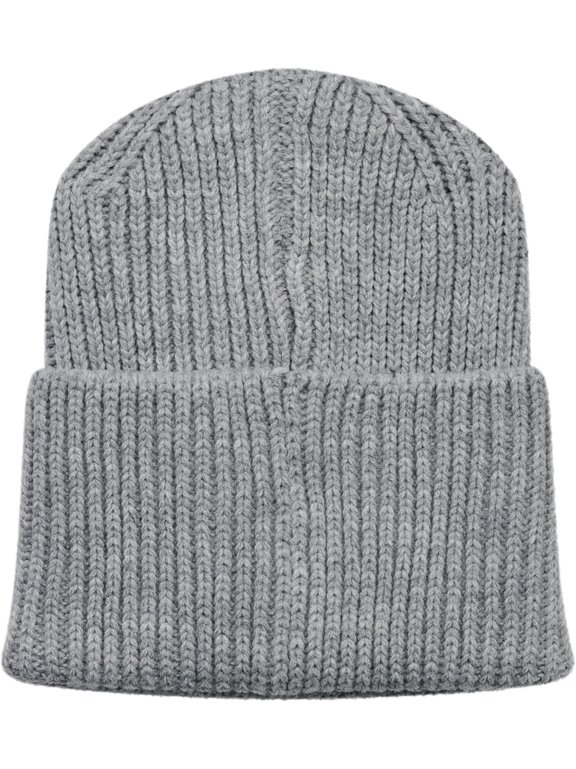 hmlJR HEAVY RIB KNIT BEANIE, GREY MELANGE, packshot