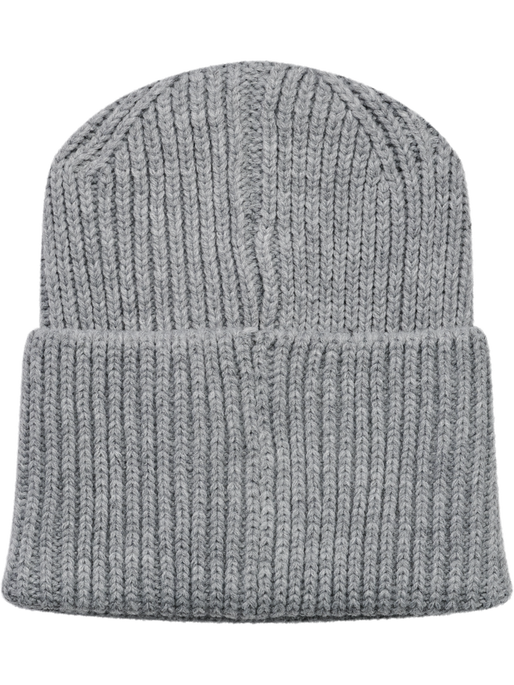 hmlJR HEAVY RIB KNIT BEANIE, GREY MELANGE, packshot