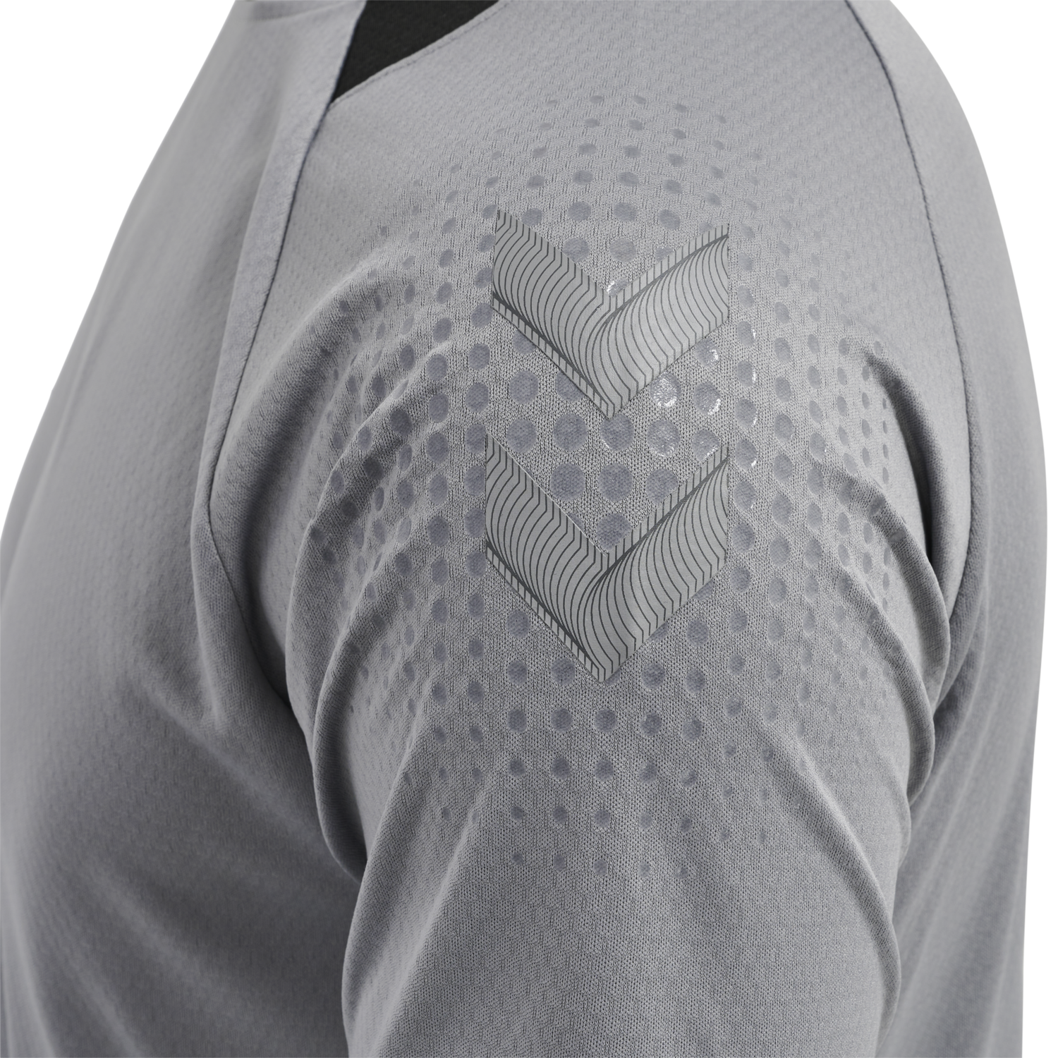 hmlLEAD S/S POLY JERSEY, GREY MELANGE, packshot