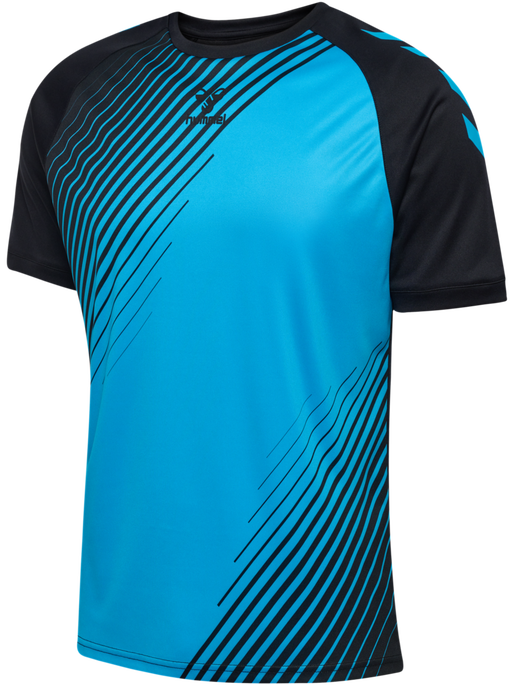 hmlGRAPHIC UNIVERSE JERSEY S/S, BLACK/NEON BLUE hmlGRAPHIC UNIVERSE JERSEY S/S, BLACK/NEON BLUE, packshot