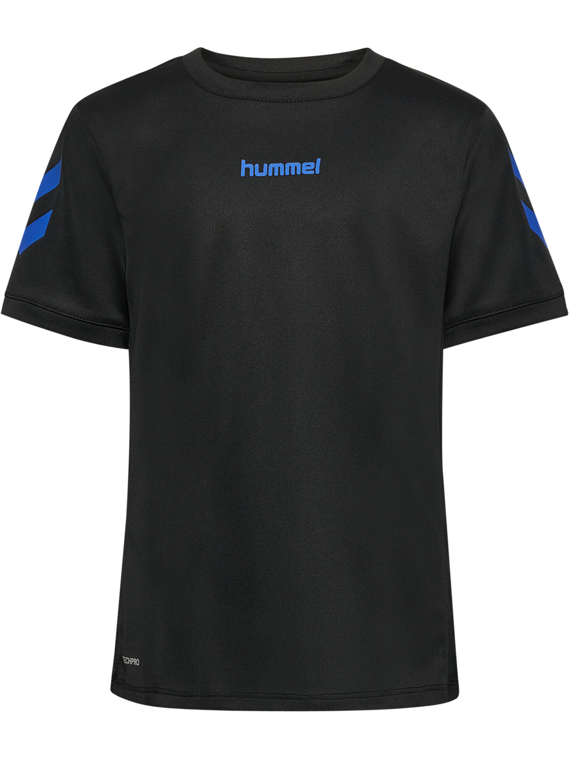 hmlBLAZE CLUB 26 POLY TEE KIDS, BLACK/BLUE, packshot