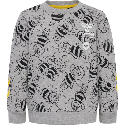 hmlMAYA AOP CREWSUIT, GREY MELANGE hmlMAYA AOP CREWSUIT, GREY MELANGE, packshot