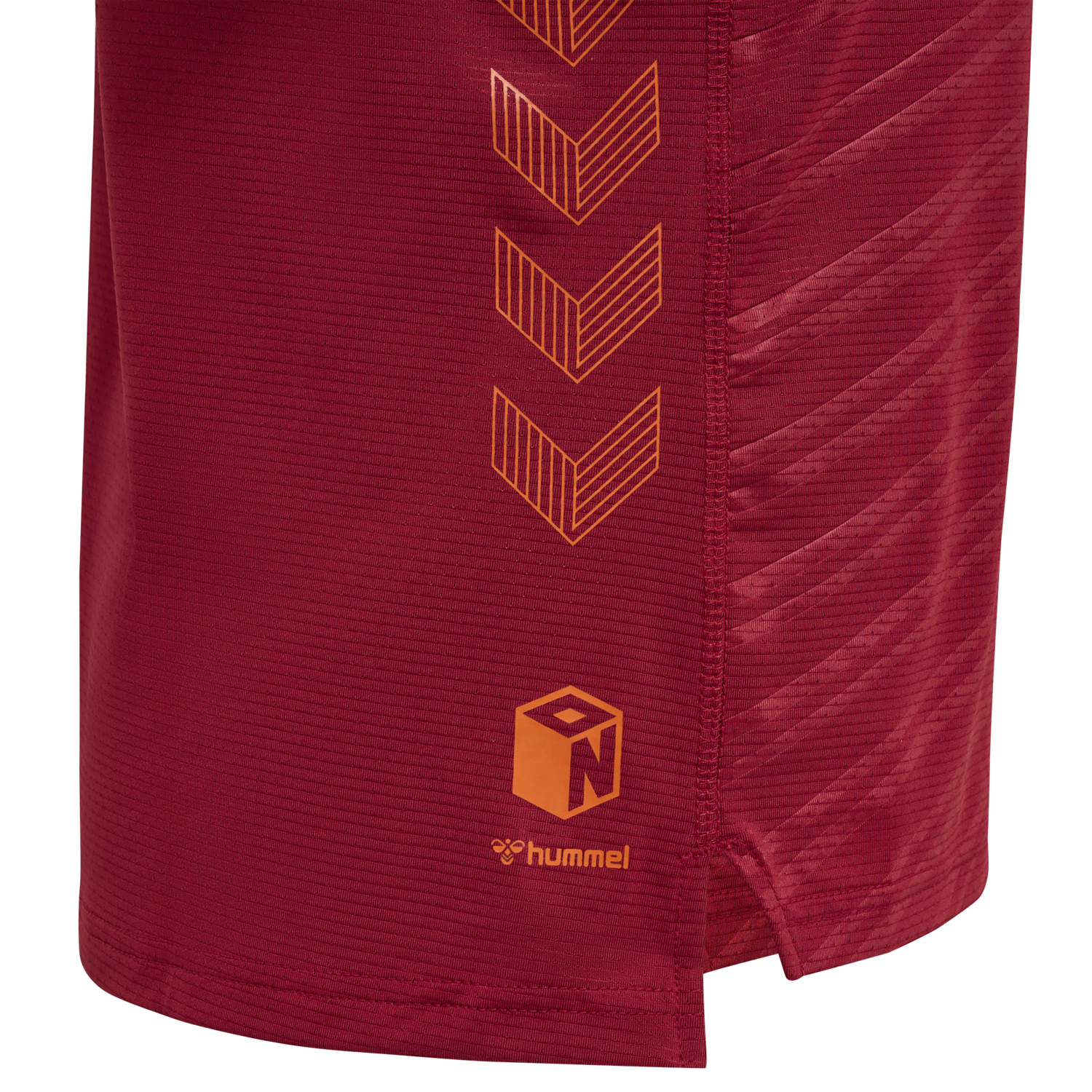 hmlONGRID POLY TEE S/S WO, RHUBARB/NASTURTIUM, packshot