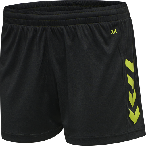 hmlCORE XK POLY SHORTS WOMAN, BLACK/LIME POPSICLE, packshot