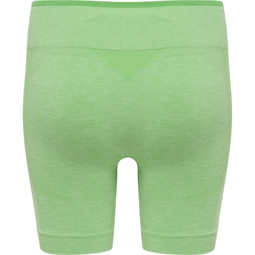 hmlMT UNA SEAMLESS MID WAIST SHORTS, SUMMER GREEN MELANGE, packshot