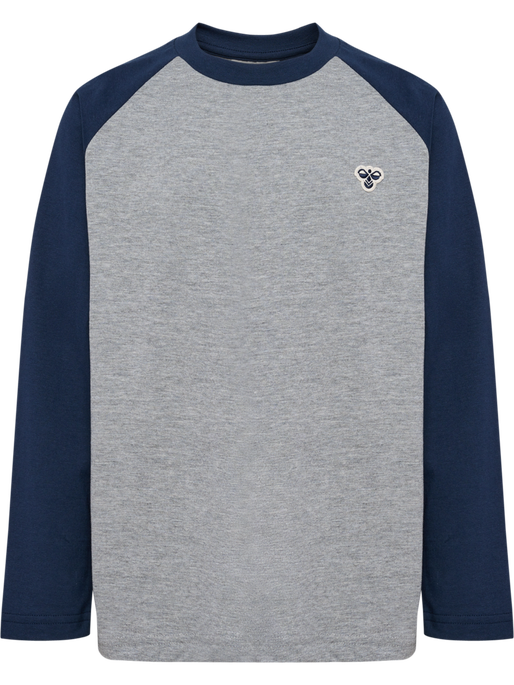 hmlJR RAGLAN LOOSE T-SHIRT L/S BEE, DRESS BLUES, packshot
