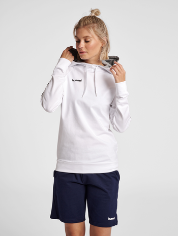 HMLGO COTTON HOODIE WOMAN, WHITE, model