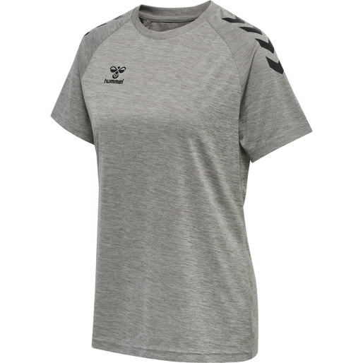 hmlCORE XK CORE POLY TEE  S/S WOMAN, GREY MELANGE hmlCORE XK CORE POLY TEE  S/S WOMAN, GREY MELANGE, packshot