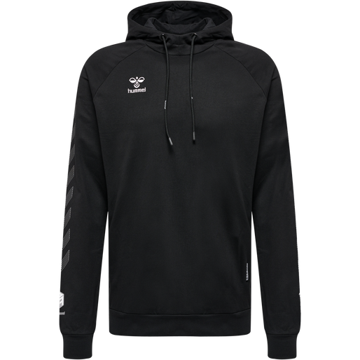 hmlMOVE GRID COTTON HOODIE, BLACK, packshot