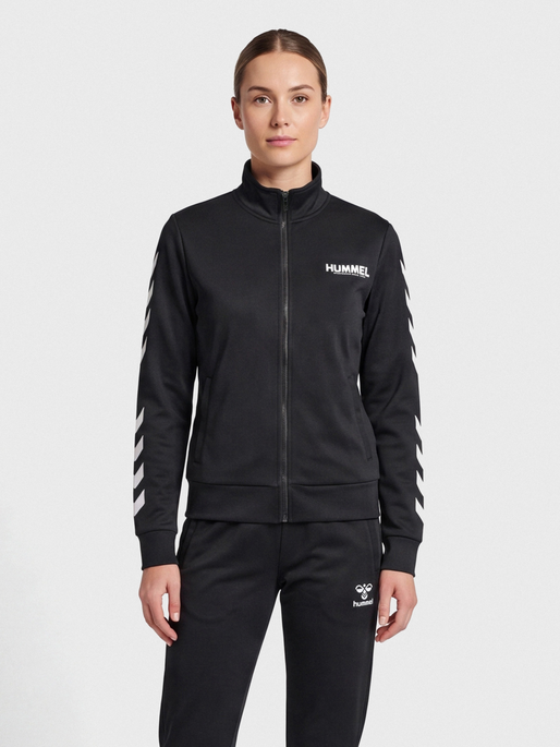 hmlLEGACY POLY WOMAN ZIP JACKET, BLACK, model