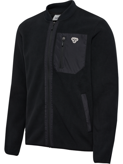 hmlFLEECE ZIP JACKET BEE, BLACK hmlFLEECE ZIP JACKET BEE, BLACK, packshot