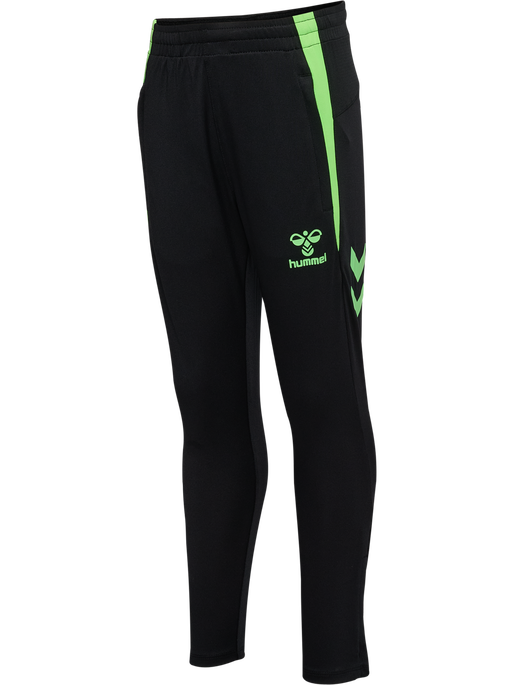 hmlLEAD 2.0 TRAINING PANTS KIDS, BLACK/GREEN GECKO, packshot