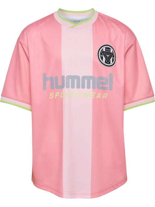 hmlJR LOOSE BALL  JERSEY S/S SET, PEONY, packshot