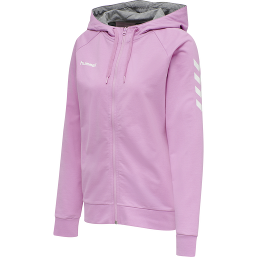 HMLGO COTTON ZIP HOODIE WOMAN, ORCHID HMLGO COTTON ZIP HOODIE WOMAN, ORCHID, packshot