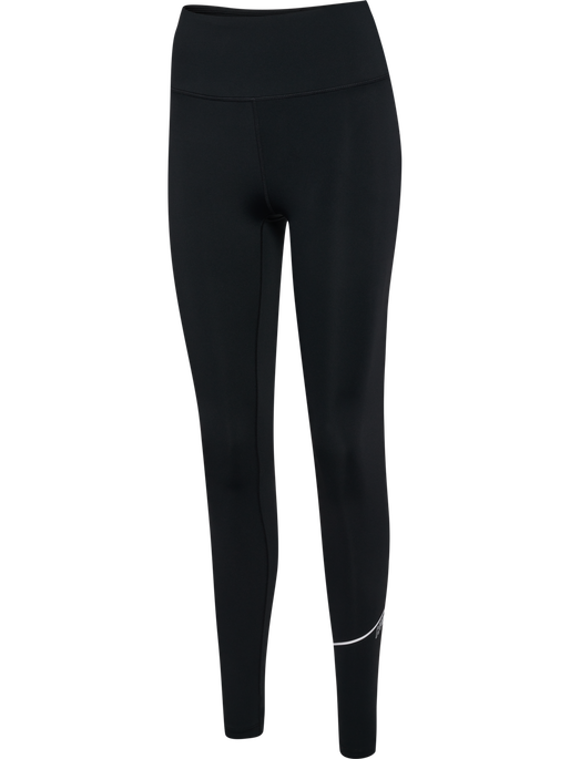 hmlCOURT MID WAIST POCKET TIGHTS W, BLACK, packshot