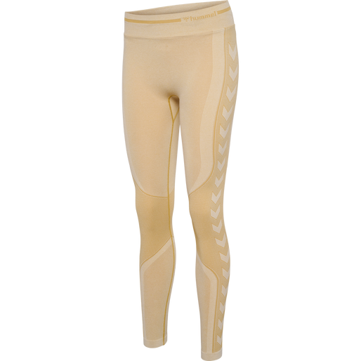 hmlMT LULU SEAMLESS SCRUNCH TIGHTS, CURDS & WHEY MELANGE, packshot